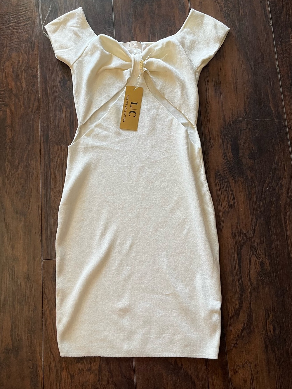 L/ C collection Ivory Tie-Front Cutout Mini Dress